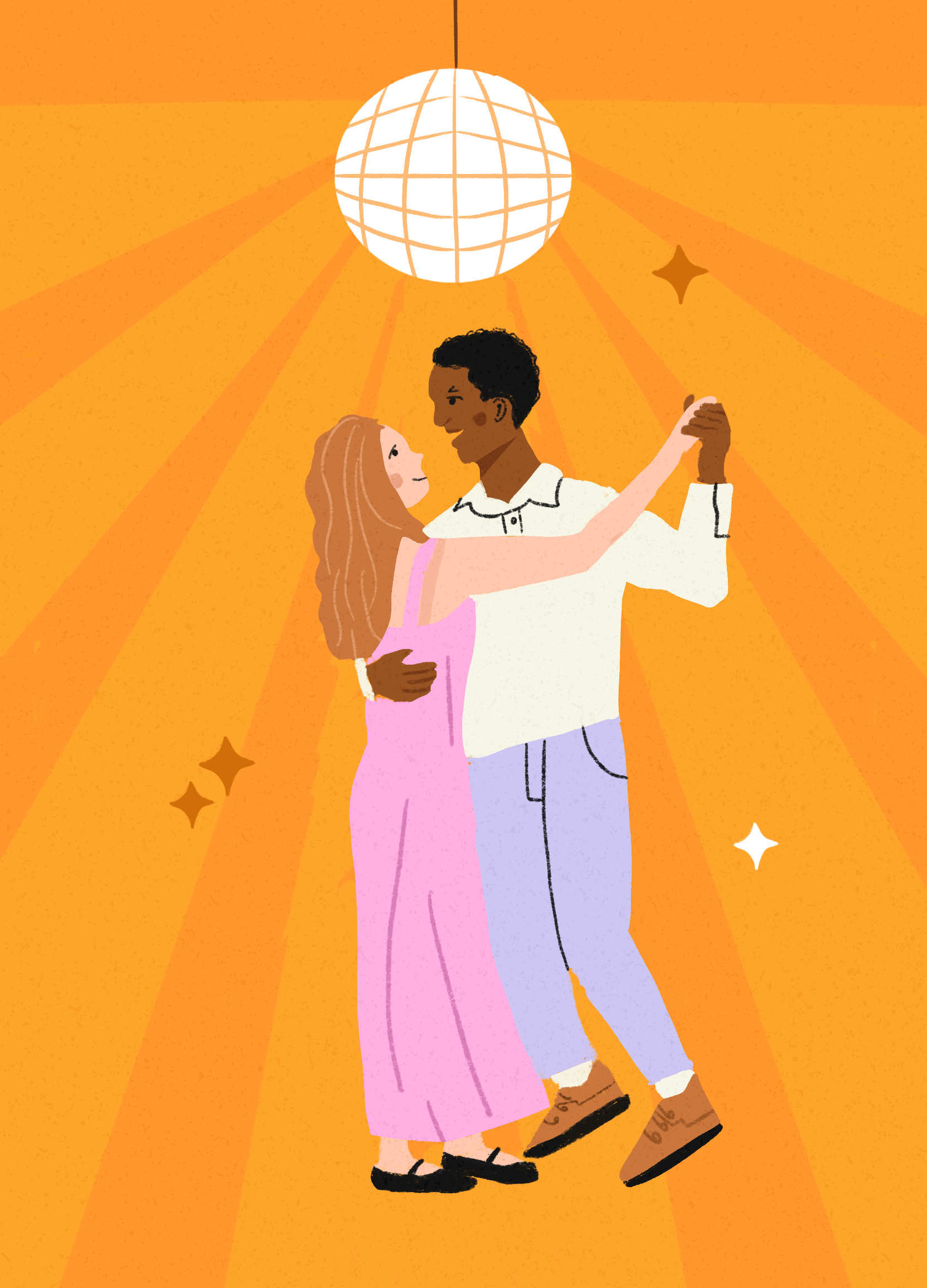 Illustration von einem tanzenden Paar